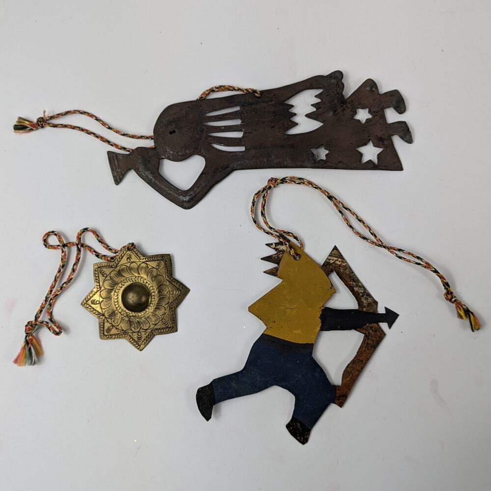 Mexican Hattian Traditional Ornaments Holiday Christmas Hunter Angel Poncho Star